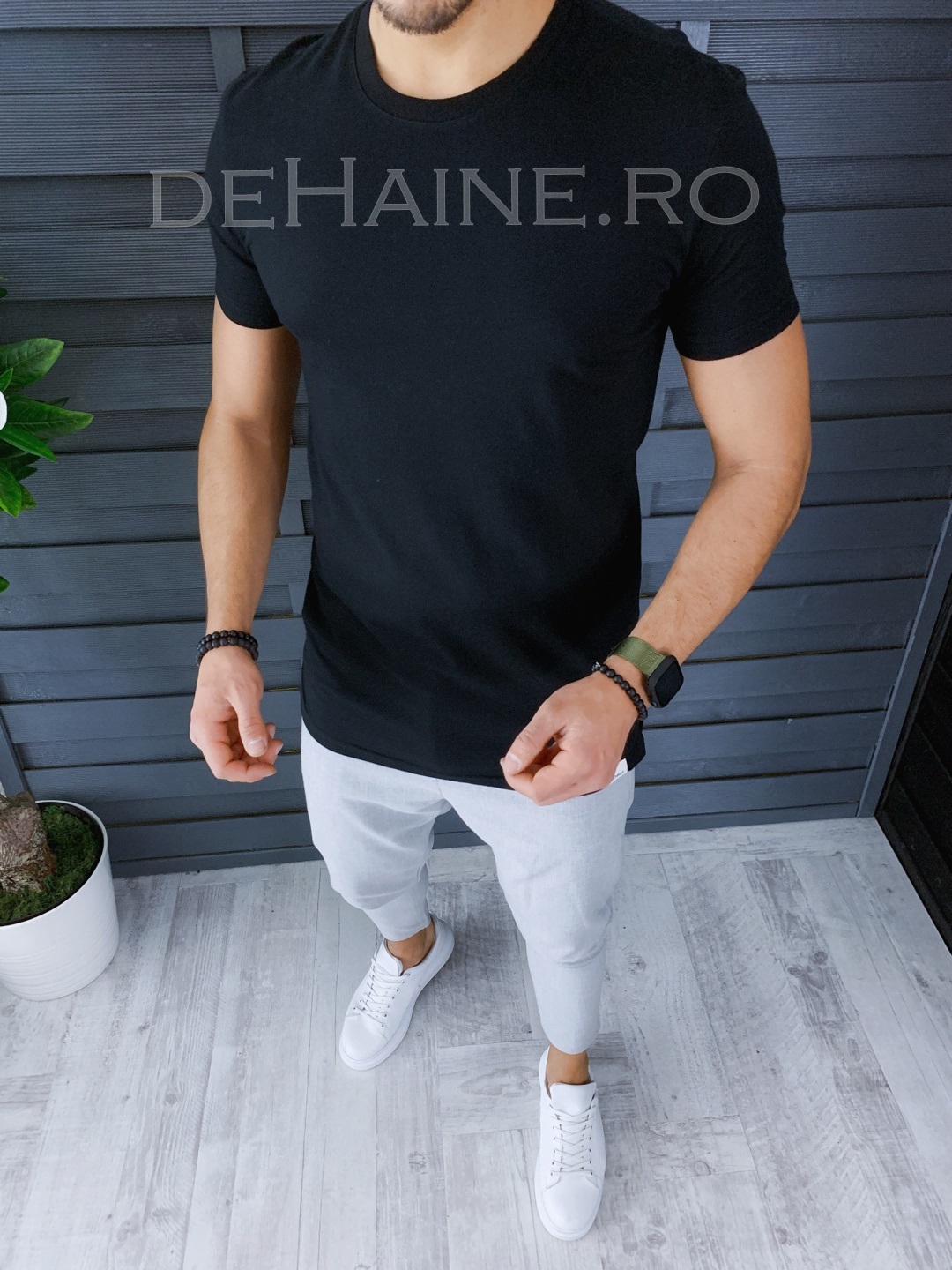Tricou barbati negru slim fit zr m1181 p7-1
